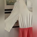 Pink Blush 3/4 Sleeve White Pink Maternity Maxi Dress Sz M Lightweight Easy Wear Photo 2