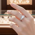 2Ct CZ Filigree Engagement Style Ring 18K White Gold Plated Silver Sz 7 NWT Photo 1