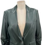 Veronica Beard Hollis Faux Leather Dickey Jacket Blazer Green Size 4 *Flawed Photo 2