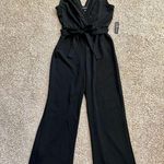 J for Justify NWT Justify Black V-Neck Jumpsuit Front Tie Size Large Photo 0