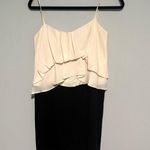 BCBGMAXAZRIA  Cream & Black Silk Spaghetti Strap Cocktail Party Dress Size 6 Photo 7