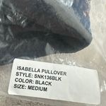 GIGI C Isabella Pullover Top Women's Medium Black Long Sleeve Cropped Textured Photo 10