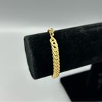 Vintage Gold Tone Herringbone Chain Bracelet | Chunky Retro Statement Photo 2
