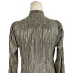 Sabina Musayev Agatha Metallic Gold Long Sleeve Mini Dress Neck Tie Size XXS Photo 11