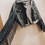 Handmade RHINESTONE FRINGE BUDWEISER JEAN JACKET Photo 0