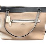 Coach  | Pebbled Leather Colorblock Tote Bag F57496 Black Beige Cream Photo 0