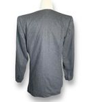 Vintage 90s Collarless Wool Blend Blazer Charcoal Gray Two Button Size 8 Classic Photo 6