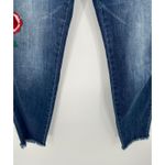 KanCan Jeans Women 11/29 Blue Floral Bird Embroidered Medium Wash‎ Denim Raw Hem Photo 3