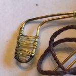 Wire Hockey Stick Brown Cord Boho Necklace Photo 6