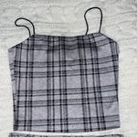 Live Fabulously Matching Purple Plaid Top & Skirt Set Size M Photo 1