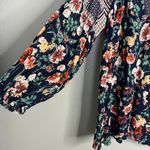 JODIFL  Floral Mixed‎ Boho Print Balloon Sleeve Top Flowy Relaxed V-Neck Medium Photo 3