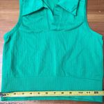 Diane Von Furstenberg DVF for Target Seamless Collared Ribbed Polo Cropped Fitted Top Green  XS Photo 5