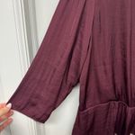 1. State  Wine Red Womens Drop Waist Surplice Faux Wrap Blouse Top Size XXL 2XL Photo 3