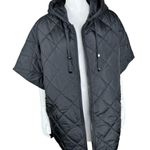 Dennis Basso  Quilted Zip Front Poncho With Hood Black 1X Short Sleeve NWOT Photo 12