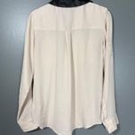 EXPRESS The Portofino Shirt Women's Semi-Sheer Tan Button Up - Size XS - Preppy Photo 5