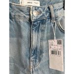 Mango Cuffed Turned-Up Straight Jeans Hanne Light Blue Denim NWT Size 4 Photo 5