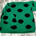 Bold Green and Large Black Polka Dot Sweater 80s Vintage Oversized Vibrant Cool Size undefined Photo 2