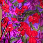 Vintage I.Magnin Pink Purple Red Green Floral Silk V Photo 6