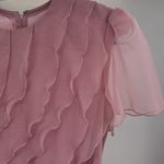 JCPenney Fashion vintage 70s Pink Chiffon ruffle floor length Dress prom costume Size 12 Photo 5