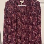 Knox Rose  maroon paisley boho blouse in xs Photo 0