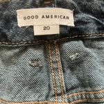 Good American  plus size indigo distressed frayed hem denim mini skirt sz 20 Photo 5