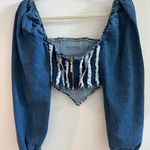Nasty Gal Denim Puff Sleeve Top Photo 1