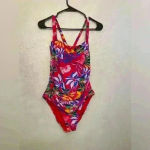 Caribbean Joe  Women’s Swimsuit One-Piece Tropical‎ Print Size 14 Photo 1