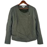 Athleta  Belvedere Quilted Moto Asymmetrical Zip Fleece Sweater Jacket size XL Photo 1