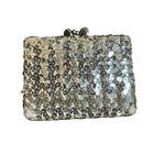 50s Vintage Silver Sequin Square Micro Purse Photo 1