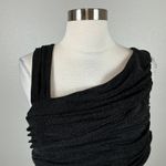 DKNY  Sparkly Knit Sleeveless Ruched Long A-Line Formal Gown Black Size 10 Photo 6