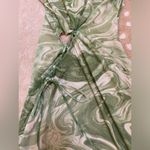 Naked Wardrobe  NWT lime green white swirl cutout mini dress women’s size XL Photo 2