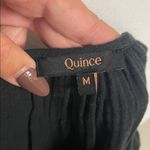 Quince  Black Crinkle Cotton Blouse | Long Sleeve | Size M Photo 7