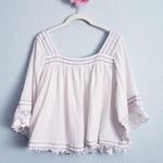 Free People  Ivory See Saw Rainbow Metallic Pinstripe Top Photo 8