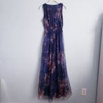Baltic Born  Kamila Dark Blue Floral Tulle  Sleeveless Maxi Dress Photo 5