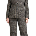 Habitat  Blazer Pants Set Women's Size XS Extra Small Plaid Wide Leg Brown Photo 0