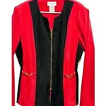 Jaclyn Smith Vintage Red & Black Colorblock Jacket Sz 14 Mob Wife Old Money Photo 1