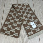 UGG  Women's Checked Graphic Logo Scarf OS Chestnut Multi $88 Photo 0