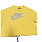 Nike Icon Clash semi cropped graphic top topaz yellow drawstring waist XS Photo 3