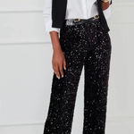 NWT Black Velvet Carter Sequin Pants Size 6 Photo 0