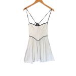 Helsa Stretch Cotton Sateen Bustier Mini Dress White Size Small NWT Photo 3