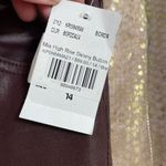 Kut From The Kloth  Mia High Rise Skinny Wet Look Bordeaux Jeans 14 NWT Photo 4