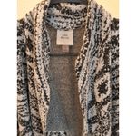 Knox Rose  Black White Textured Open-Front Cardigan Sweater Size Large Photo 1