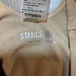 Stance Bodysuit Metallic Sleeveless One Piece Sporty Black Trim Size Small Tan Photo 4