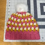 Handmade Crochet Beanie Pink Pompom Youth Adult Fall Photo 4