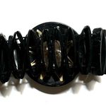 Vintage coconut wood tagua nut raffia star stretchy bracelet Photo 8