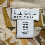 Nicole Miller  NEW YORK women’s medium v-neck tie front linen button up blouse Photo 6