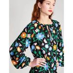  NEW YORK KATE SPADE Floral Garden Tulip Dress In Black LARGE Photo 11