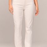 Abercrombie & Fitch Cream and Leather 90s Straight Leg Pants size 23 000 Photo 0