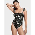 Victoria's Secret Victoria Secret‎ swim one piece ruffle lemon bathing suit black NWOT size M Photo 5