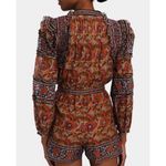 SEA NY Rosita 100% Cotton Ruffle Romper in Rust and Navy, size 8 Orange Photo 2